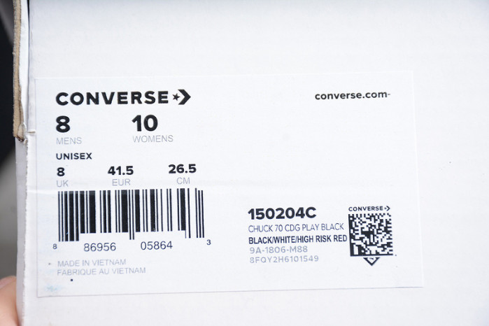 converse chuck taylor all-star 70s hi comme des garcons play black 150204c
