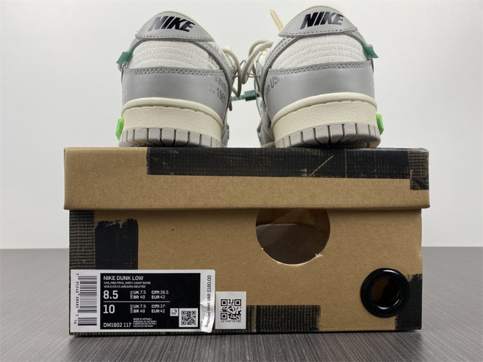 nike dunk low ow lot 42 dm1602-117