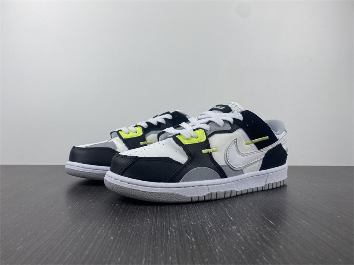 nike dunk low scrap wolf grey light lemon twist dc9723-001