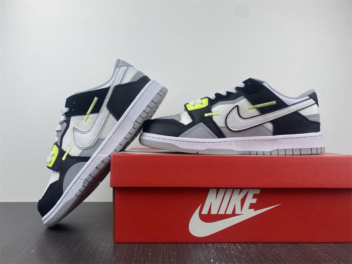 nike dunk low scrap wolf grey light lemon twist dc9723-001