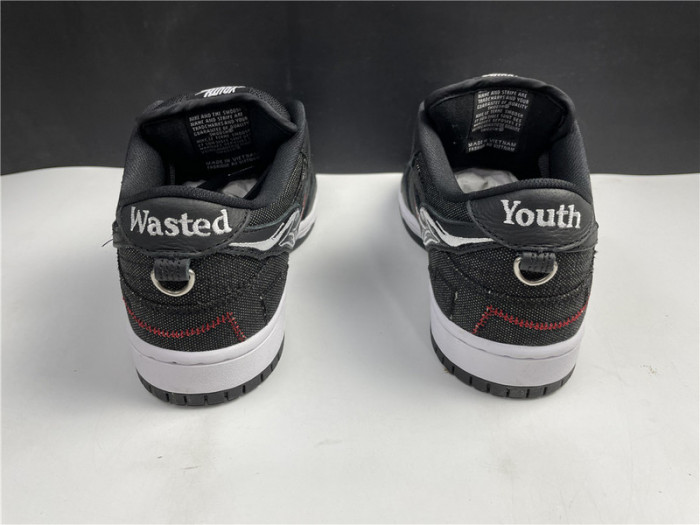 wasted youth × nike dunk sb low “black” dd8386-001