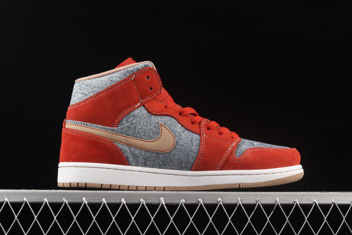 Air Jordan 1 Mid Denim Red Men