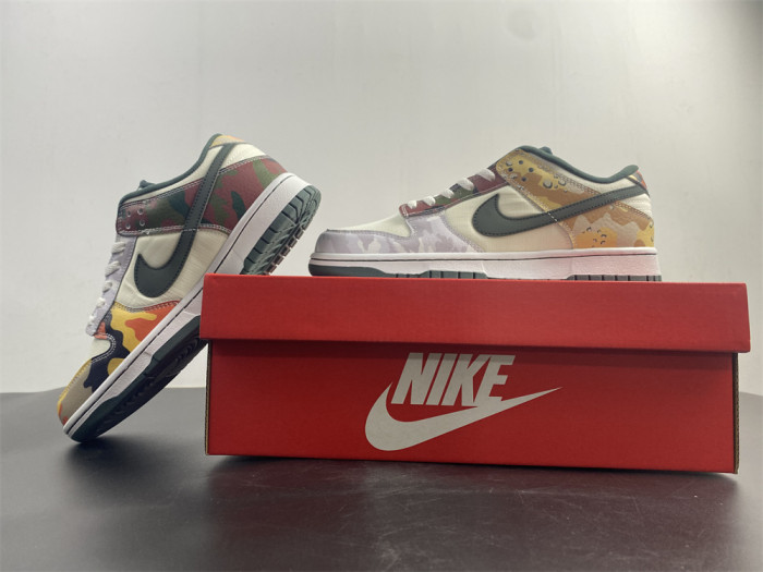 nike dunk low se sail multi-camo dh0957-100