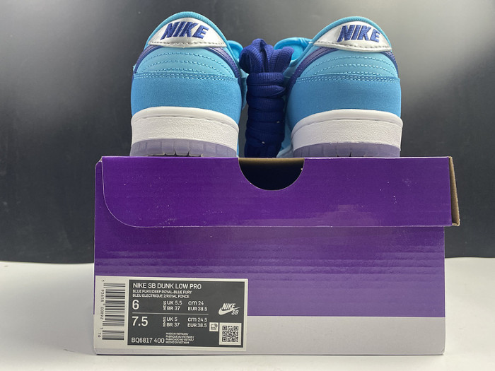 nike dunk  sb low “blue fury” bq6817-400