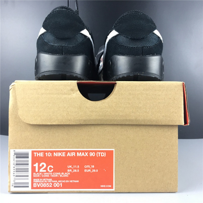 ow x nike air max 90 kids shoes bv0852-001