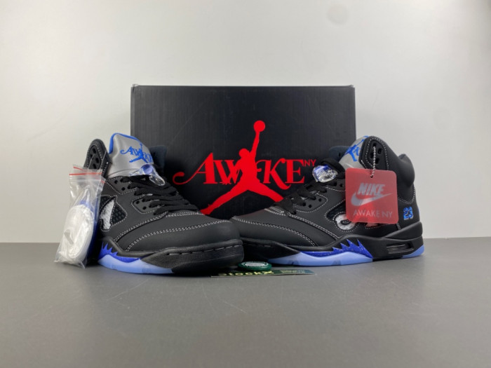 Awake NY x Air Jordan 5 Black Racer Blue DV4982-004