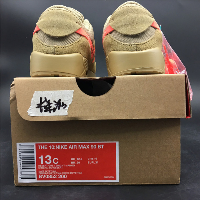 ow x nike air max 90 kids shoes bv0852-200