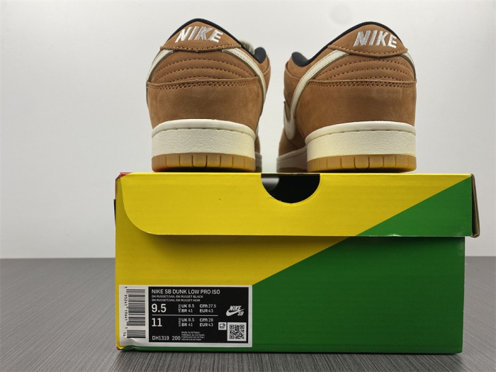 nike sb dunk low pro iso dark russet dh1319-200