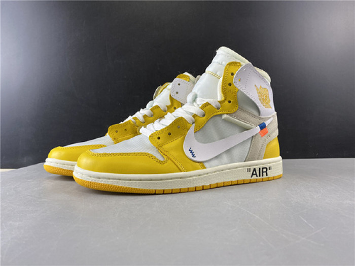 OW NIKE AIR JORDAN 1 UNC YELLOW AQ0818-149