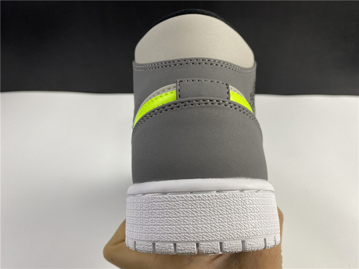 AIR JORDAN 1 MID NEON YELLOW SWOOSHES 554724-072