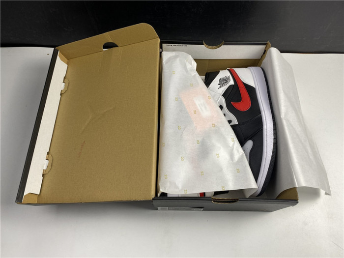 air jordan 1 mid black chile red white 554724-075