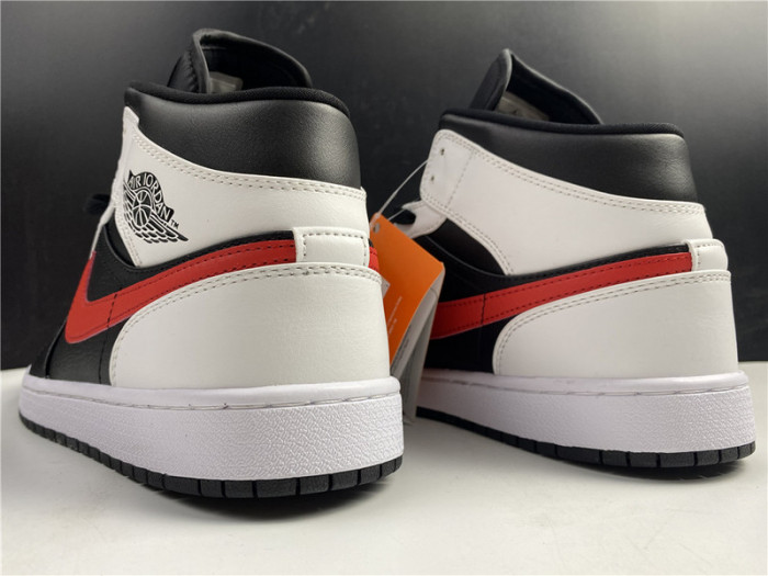 air jordan 1 mid black chile red white 554724-075