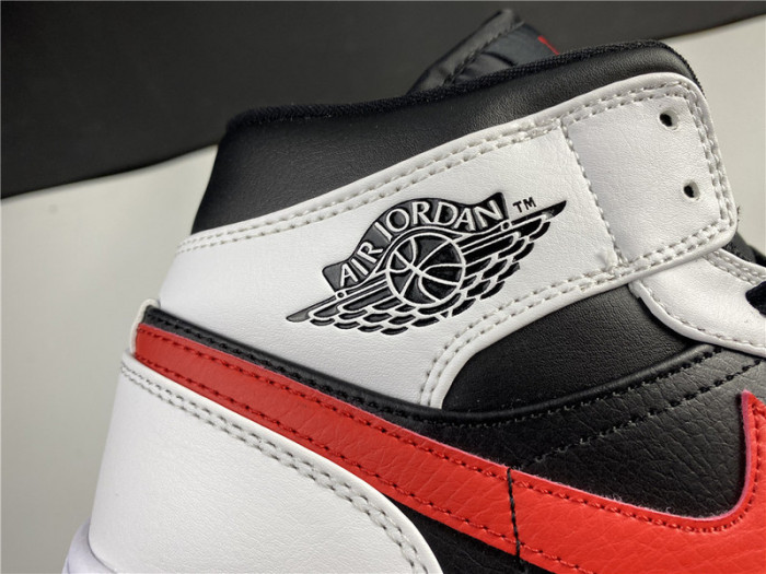 air jordan 1 mid black chile red white 554724-075