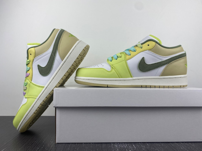 air jordan 1 low sail white oil green fd9906-131