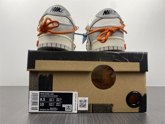 nike dunk low ow lot 44 dm1602-104