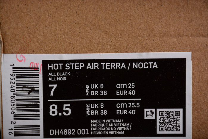 nike hot step air terra drake nocta triple black dh4692-001