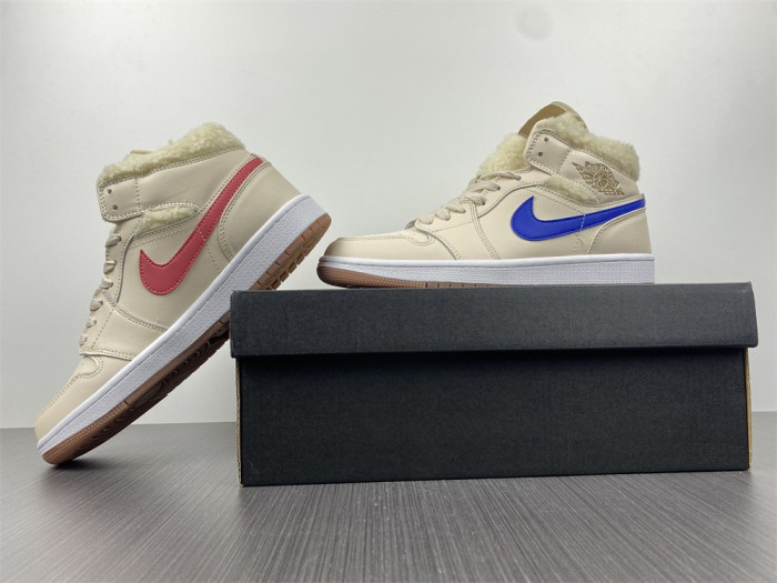 air jordan 1 mid fleece pearl white do2207-264